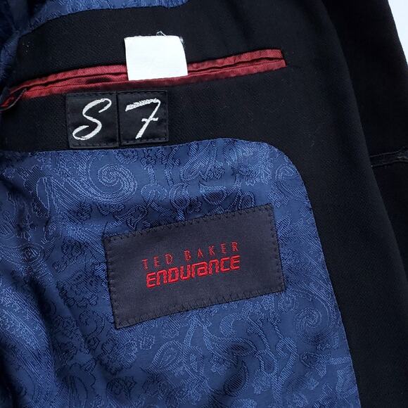 Ted Baker Endurance Blazer Jacket Black Wool Three Button Lined Men's Size 3 38R - Picture 9 of 11